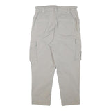 H&M Womens Relaxed Beige Cargo Cotton Blend Trousers W31 L25 Casual Pocketed