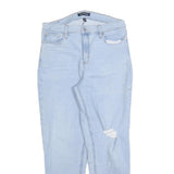 CALVIN KLEIN JEANS Womens Light Blue Regular Fit Straight Denim W31 L28 Zip