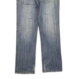 MINGRONG Womens Jeans Blue Regular Straight Denim W28 L30 Distressed Embroidery