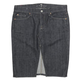 7 FOR ALL MANKIND Womens Blue Denim Mini Skirt Cotton M Casual Straight Zip