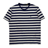 Polo By Ralph Lauren Striped T-Shirt - Medium Navy Cotton