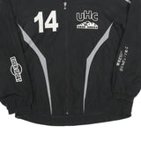 Mens Black Polyester Blend Sports Zip Jacket XL Erima UHC Oberland 84 Style
