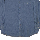 CASUALS Mens Blue Denim Cotton Blend Shirt L Button Down Pocket Long Sleeve
