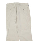 DOCKERS Mens Regular Beige Cotton Blend Trousers W34 L30 Zip Closure Casual