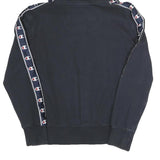 CHAMPION Womens Black Hoodie M Logo Tape Detail Cotton Blend Pullover