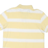 TOMMY HILFIGER Mens Yellow & White Striped Short Sleeve Polo Shirt L Classic Fit