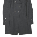 ZARA Womens Grey Wool Blend Jacket L Button Plain Classic Stylish Urban