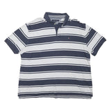 TOMMY HILFIGER Mens Navy & Grey Striped Short Sleeve Polo Shirt XL Classic
