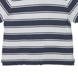 TOMMY HILFIGER Mens Navy & Grey Striped Short Sleeve Polo Shirt XL Classic