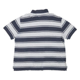 TOMMY HILFIGER Mens Navy & Grey Striped Short Sleeve Polo Shirt XL Classic