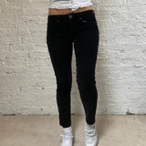 Rifle Skinny Cord Trousers - 30W UK 8 Black Cotton