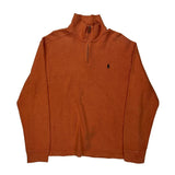Polo By Ralph Lauren 1/4 Zip - Large Orange Cotton