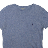 POLO RALPH LAUREN Mens Blue Graphic T-Shirt S Short Sleeve Crew Neck Cotton