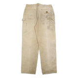 CARHARTT Mens Beige Cotton Blend Relaxed Straight Trousers W36 L34 Workwear