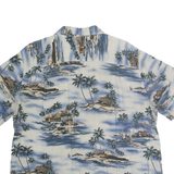 CROFT & BARROW Mens Blue White Hawaiian Shirt XL Rayon Short Sleeve Casual