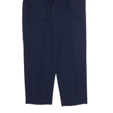 CROFT & BARROW Womens Cotton Blend Navy Regular Fit Straight Trousers W26 L28