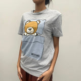 Underwear Moschino Graphic T-Shirt - Small Grey Cotton