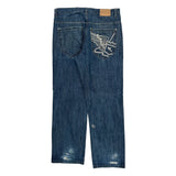 Rocawear Graphic Jeans - 36W 32L Blue Cotton
