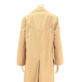 Womens Beige Cotton Blend Button Jacket L Classic Plain Lightweight