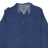 WOOLRICH Mens Blue Cotton Blend Shirt XL Casual Classic Long Sleeve Button