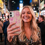 Seashell Dancing Lights iPhone 15 Pro Case - Lifestyle photo showing phone case in use