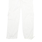 YES OR NO Womens White Cotton Blend Regular Fit Cargo Trousers W34 L32 Snap
