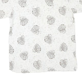 ISLAND EXPRESSIONS Mens White & Brown Leaf Print Casual Shirt L Cotton Blend