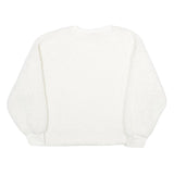 H&M Womens White Plain Crew Neck Jumper Basic Knit M Soft Comfortable Casual