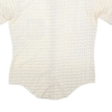 ARROW Mens Cream & Beige Patterned Short Sleeve Shirt L Summer Cotton Focus