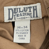 Duluth Cargo Pants - 36W 34L Brown Cotton