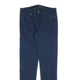 CALVIN KLEIN Womens Cotton Blend Navy Slim Straight Trousers W30 L30