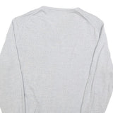 CALVIN KLEIN Mens Grey Patterned Wool Blend V-Neck Jumper L Soft Warm Comfort