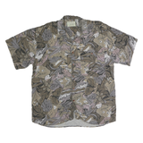 LERROS Mens Beige & Grey Pattern Shirt L Short Sleeve Casual Polyester Blend