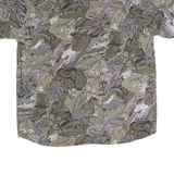 LERROS Mens Beige & Grey Pattern Shirt L Short Sleeve Casual Polyester Blend