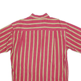EDITH KUMAR Mens Red & Yellow Striped Casual Shirt L Button Down Collar Cotton