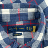 Ralph Lauren Checked Flannel Shirt - XL Blue Cotton