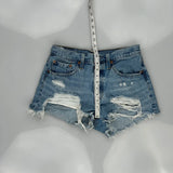 Levis Denim Shorts - 28W UK 8 Light Wash Cotton