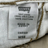 Levis Cargo Shorts - 38W 12L Beige Cotton