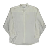 Next Collarless Shirt - Large White Viscose