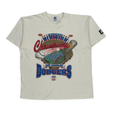 Single Stitch Los Angeles Dodgers Starter Graphic T-Shirt - Large White Cotton