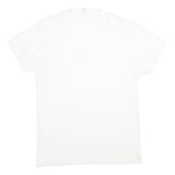 TOWNCRAFT Mens White V-Neck T-Shirt Cotton Blend L Short Sleeve Plain Classic