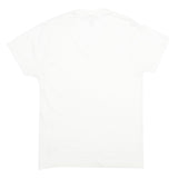 TOWNCRAFT Mens White V-Neck T-Shirt Cotton Blend L Short Sleeve Plain Classic