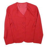 Womens Red Button Jacket XXS Polyester Blend Plain Classic Fit Stylish