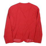 Womens Red Button Jacket XXS Polyester Blend Plain Classic Fit Stylish