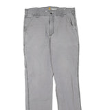 CARHARTT Womens Jeans Grey Regular Straight Denim W36 L36 Workwear Utility Zip