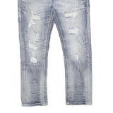 ROCK REVIVAL Mens Jeans Blue Slim Skinny Denim Light W32 L30 Distressed