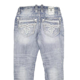 ROCK REVIVAL Mens Jeans Blue Slim Skinny Denim Light W32 L30 Distressed