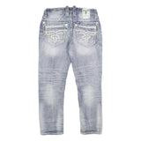 ROCK REVIVAL Mens Jeans Blue Slim Skinny Denim Light W32 L30 Distressed