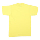 THE BEST Mens Yellow Cotton Blend Graphic T-Shirt S Short Sleeve Crew Neck Jesus