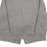 Womens Grey Wool Plain Jacket M Woven Relaxed Fit Collarless Pre-Loved